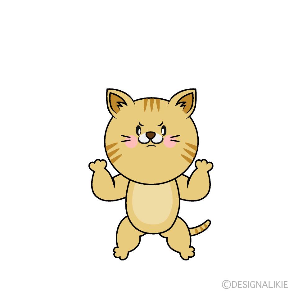 かわいい怒る猫のイラスト素材 Illustcute