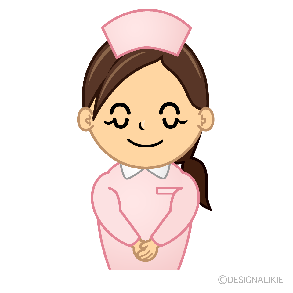 かわいいお辞儀する看護婦のイラスト素材 Illustcute