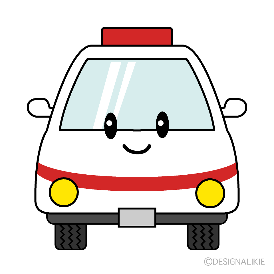 かわいい救急車のイラスト素材 Illustcute