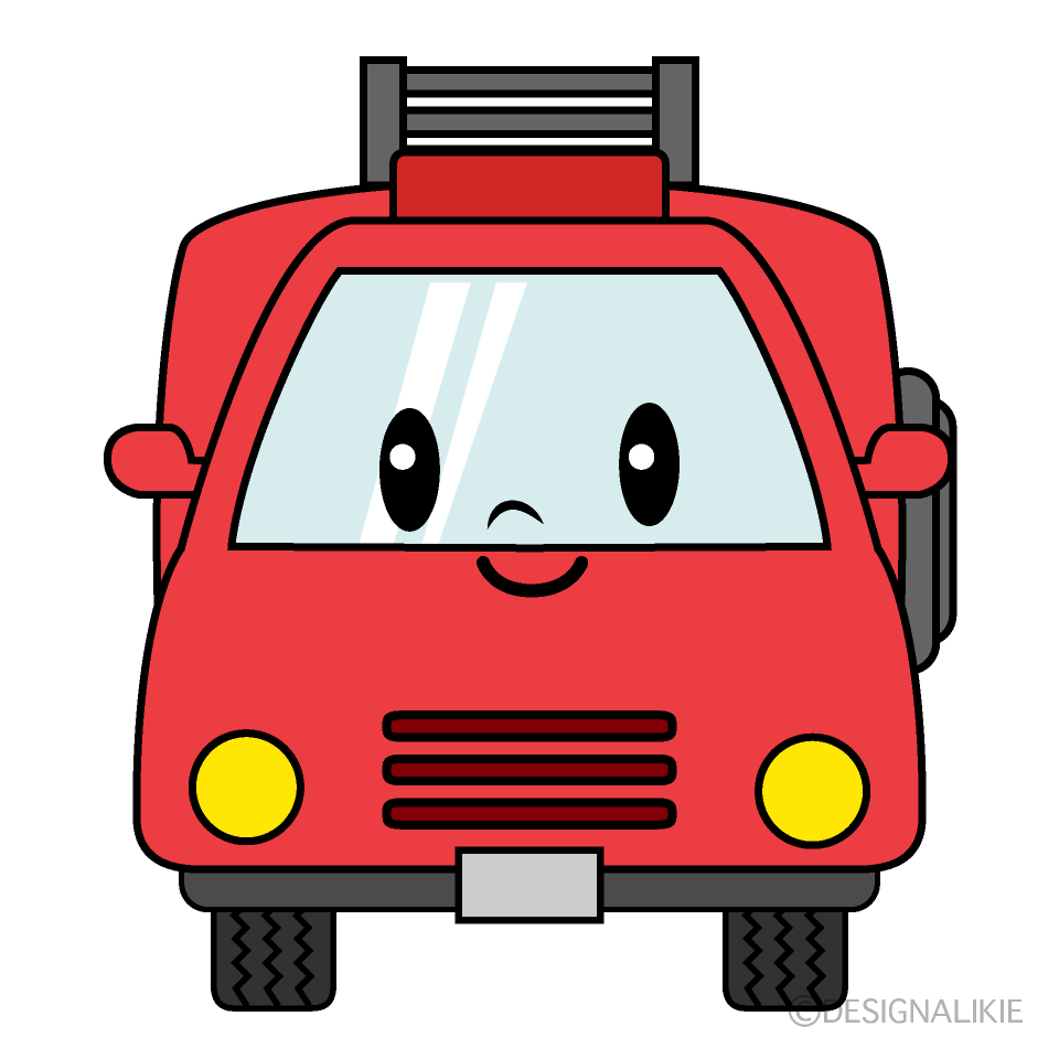 かわいい消防車のイラスト素材 Illustcute