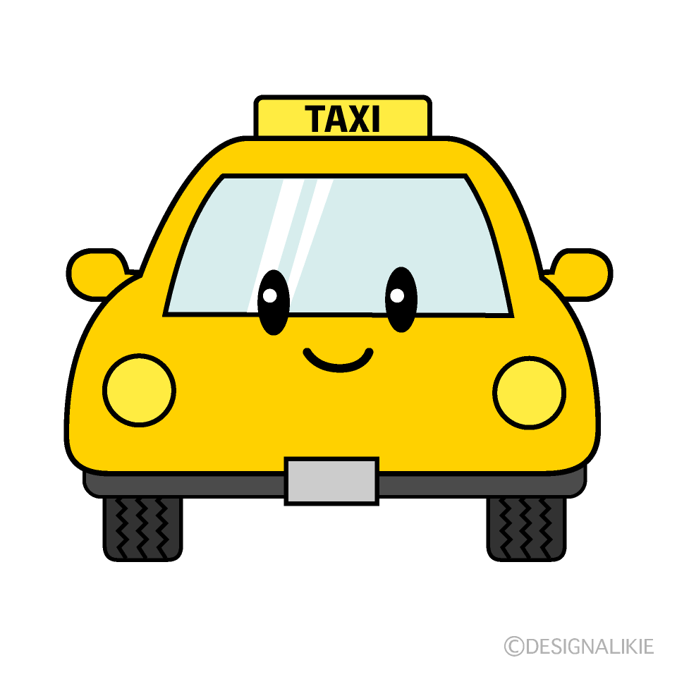 かわいいタクシーのイラスト素材｜IllustCute