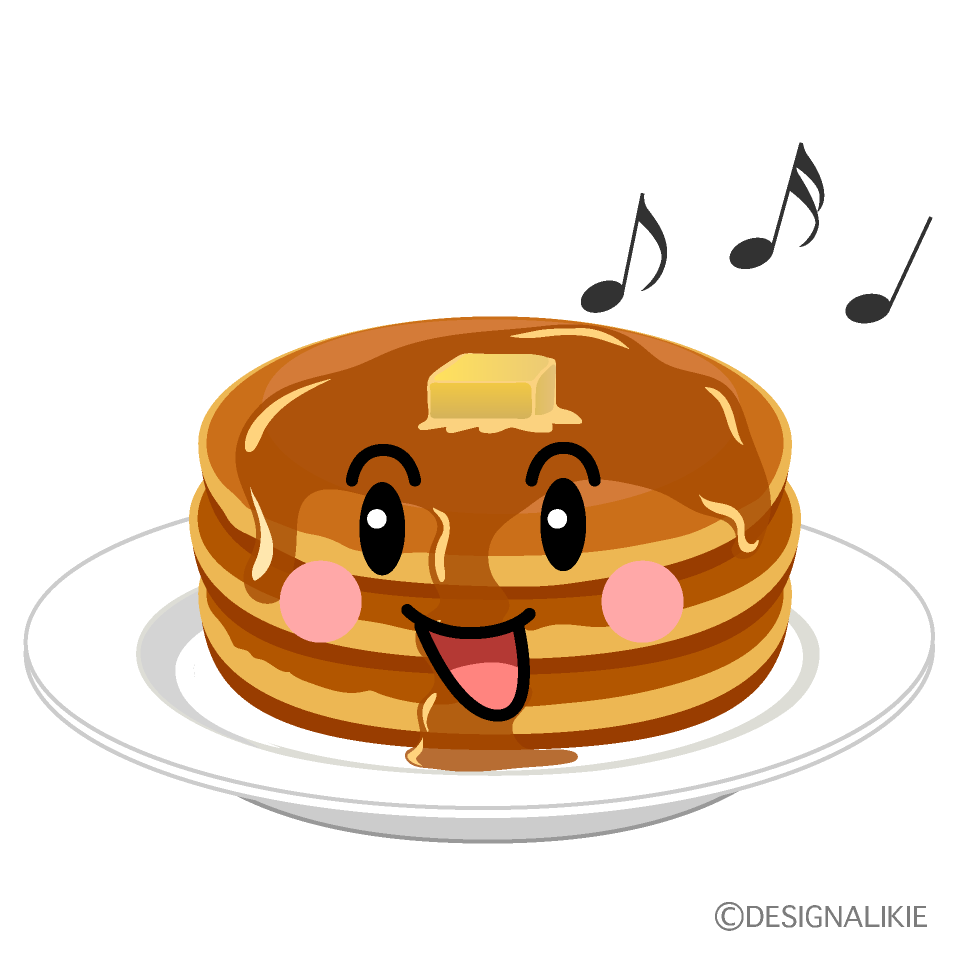 かわいい歌うパンケーキのイラスト素材 Illustcute