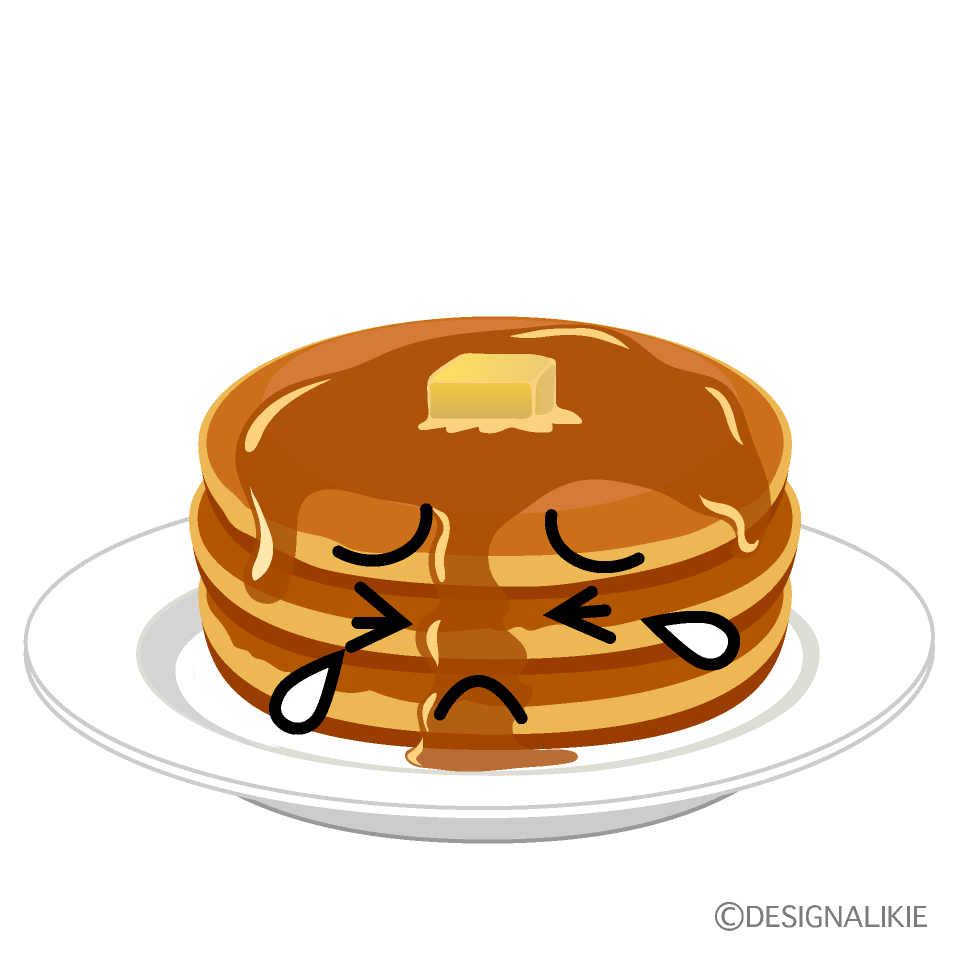 かわいい泣くパンケーキのイラスト素材 Illustcute