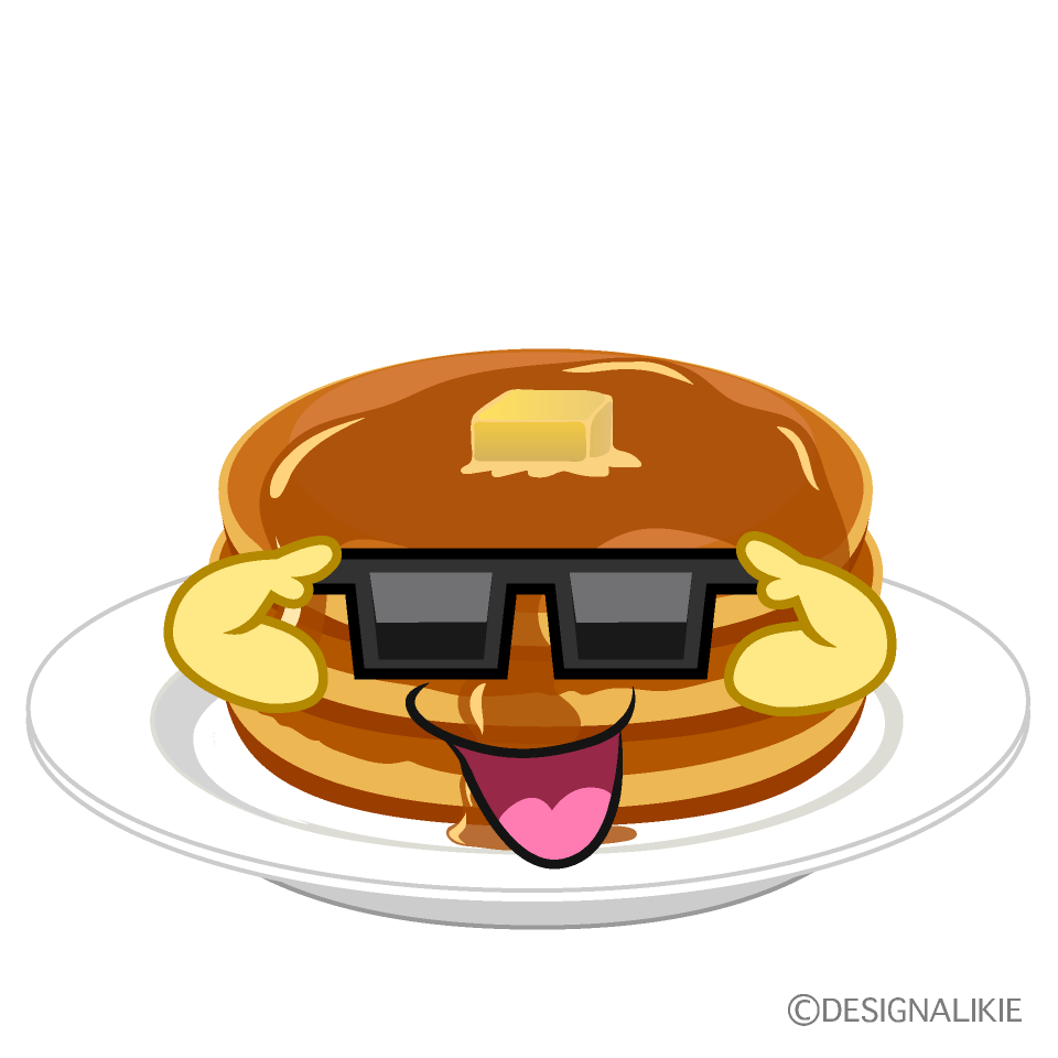 かわいいサングラスのパンケーキのイラスト素材 Illustcute
