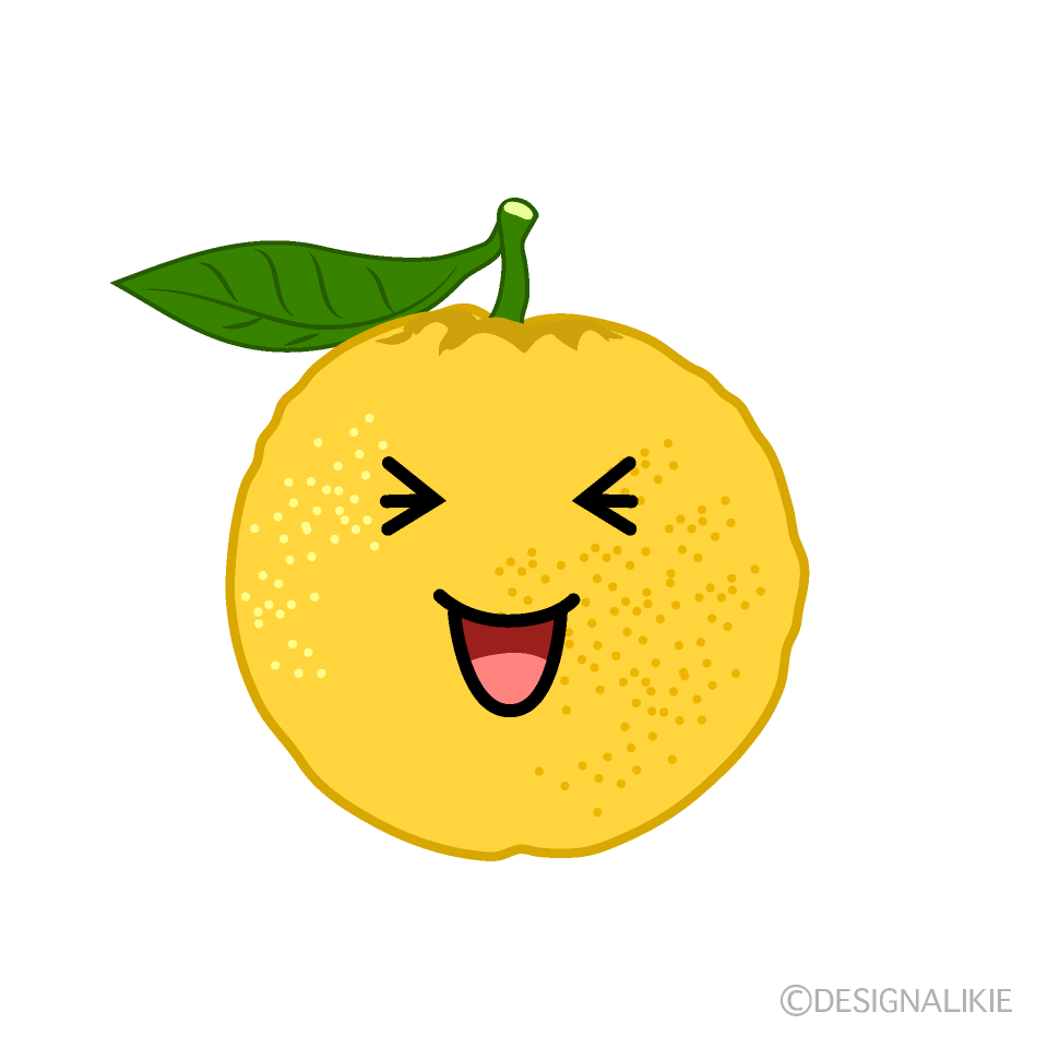 かわいい笑う柚子イラスト