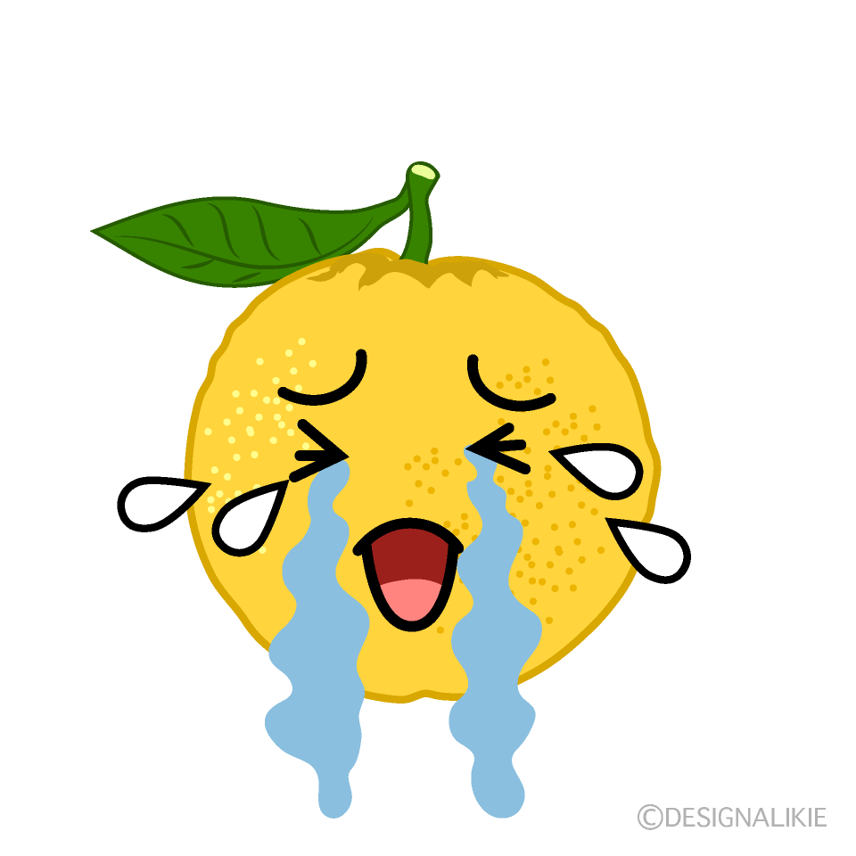 かわいい泣く柚子イラスト