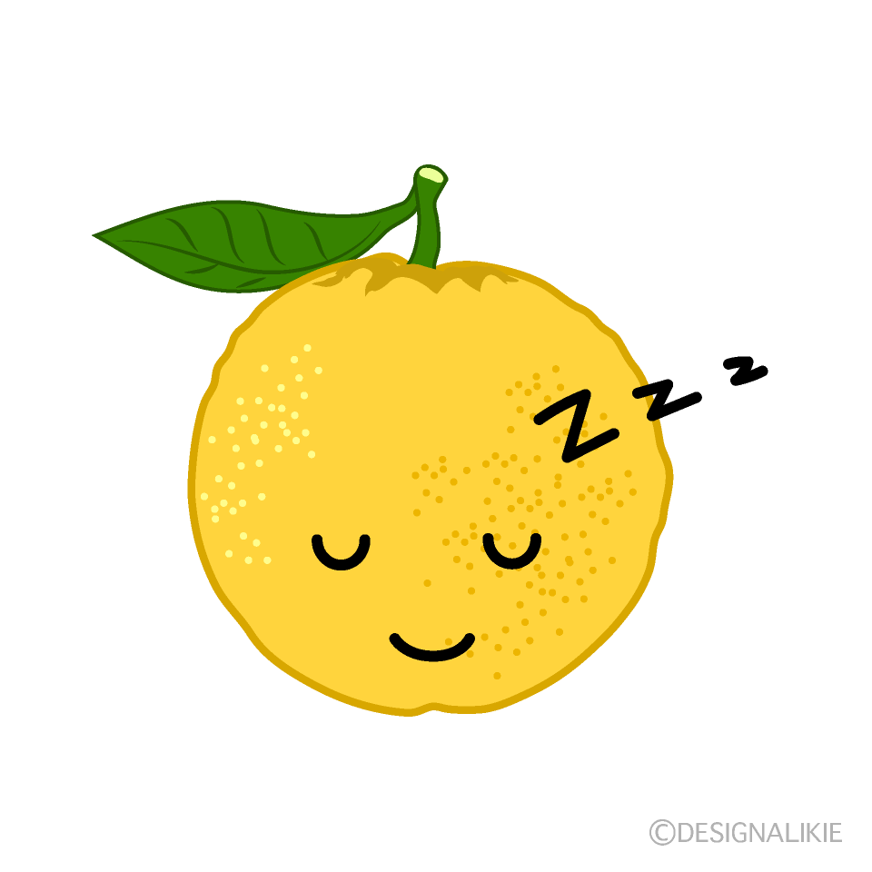 かわいい寝る柚子イラスト