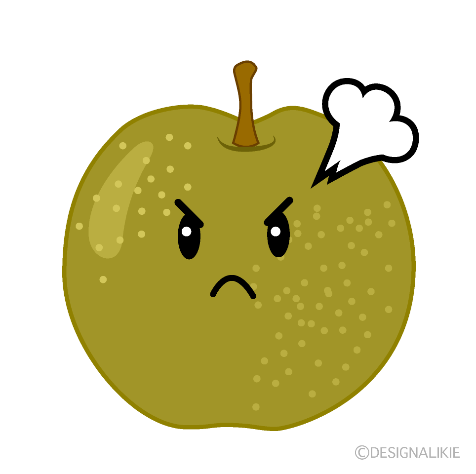 かわいい怒る梨のイラスト素材 Illustcute