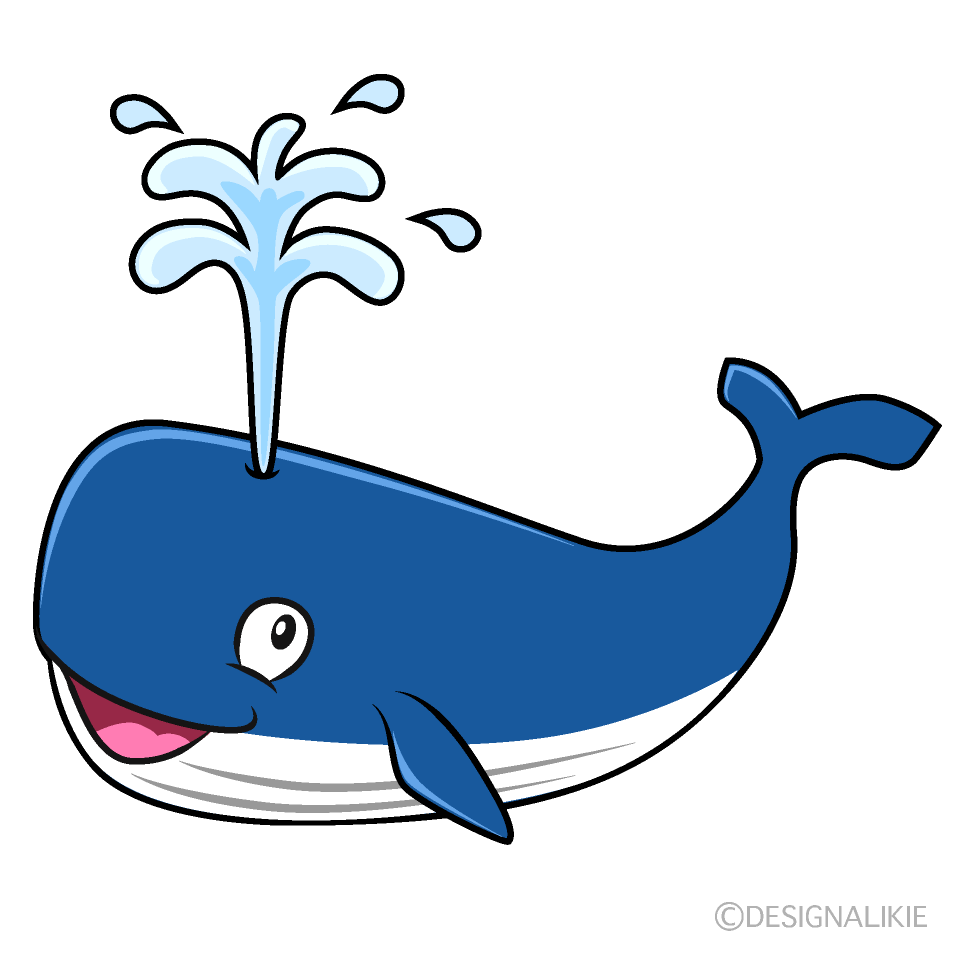 かわいい笑うクジラのイラスト素材 Illustcute
