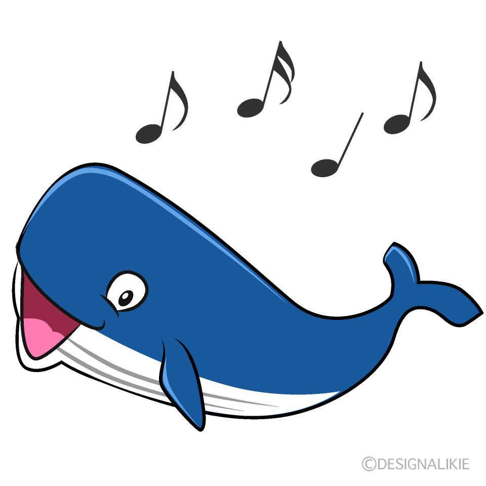 かわいい歌うクジラのイラスト素材 Illustcute