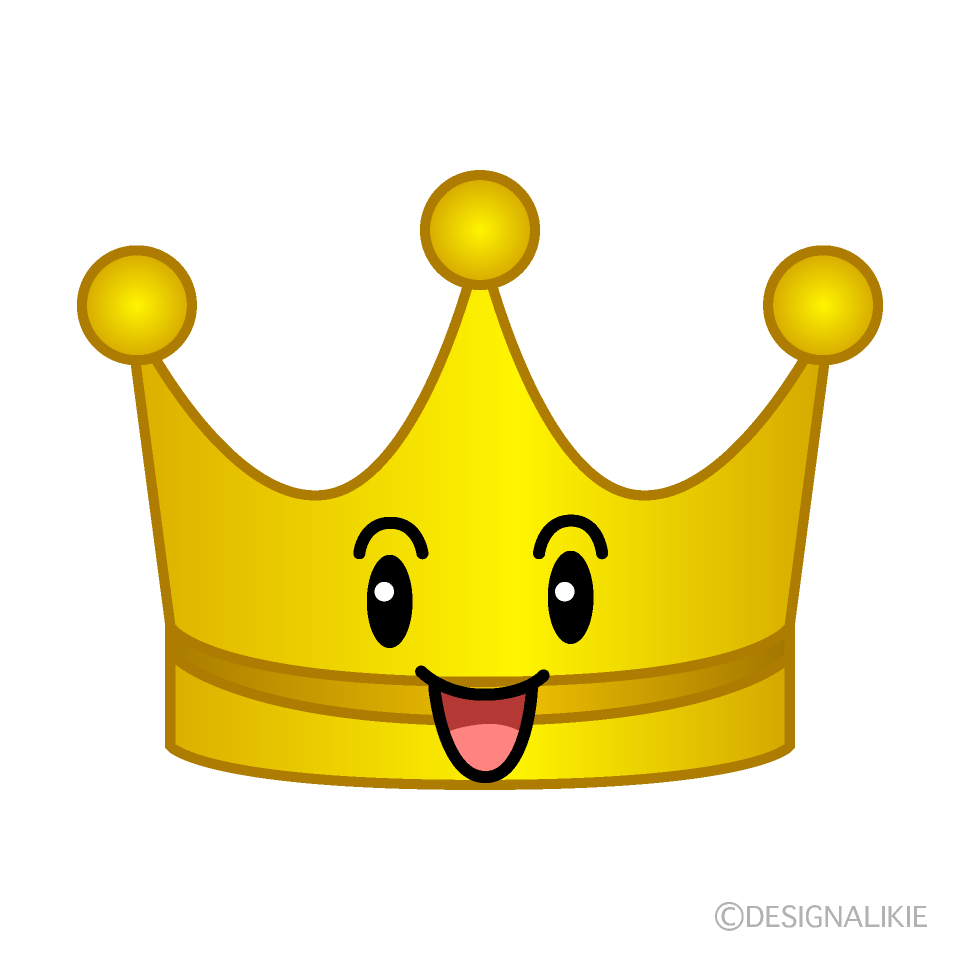 かわいい笑顔の王冠イラスト
