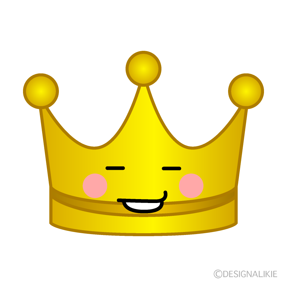 かわいいニヤリの王冠のイラスト素材 Illustcute
