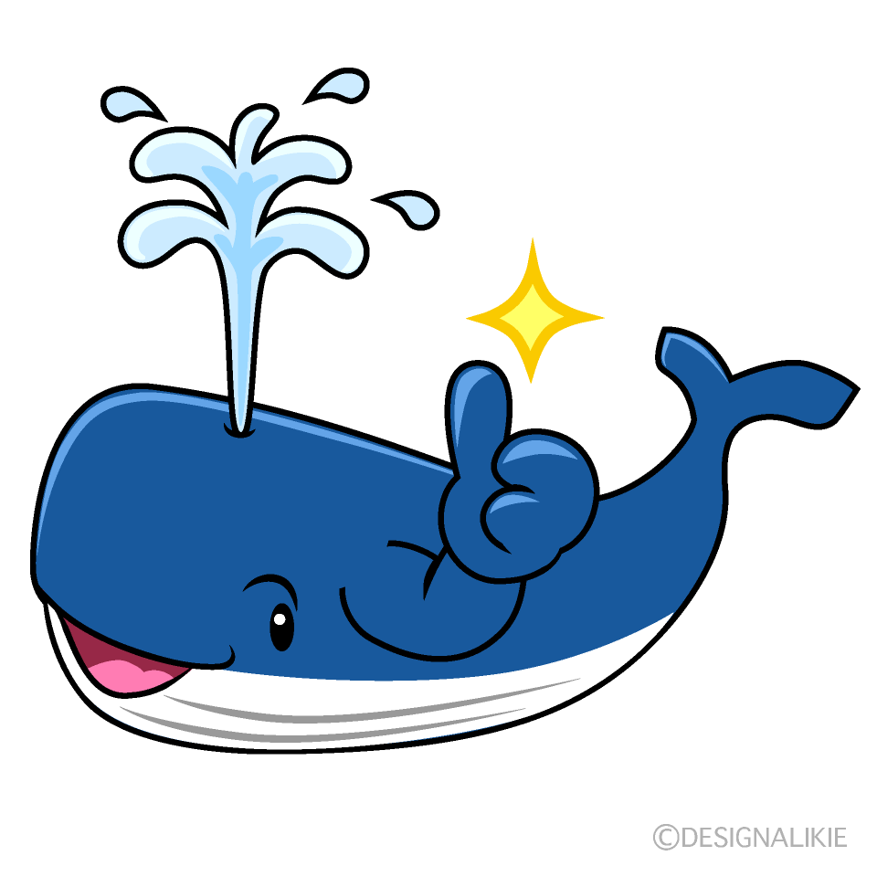 かわいい寝るクジラのイラスト素材 Illustcute