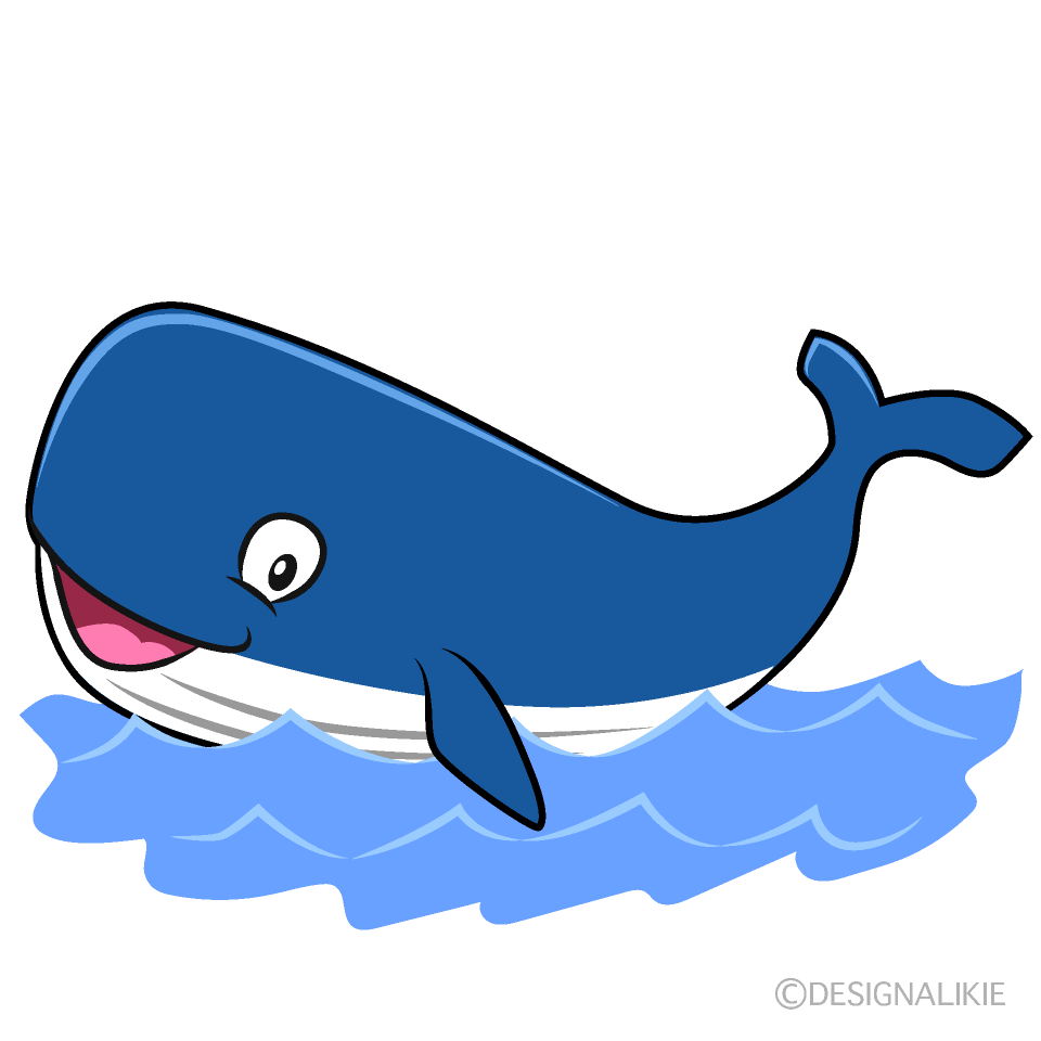 かわいい海のクジラのイラスト素材 Illustcute