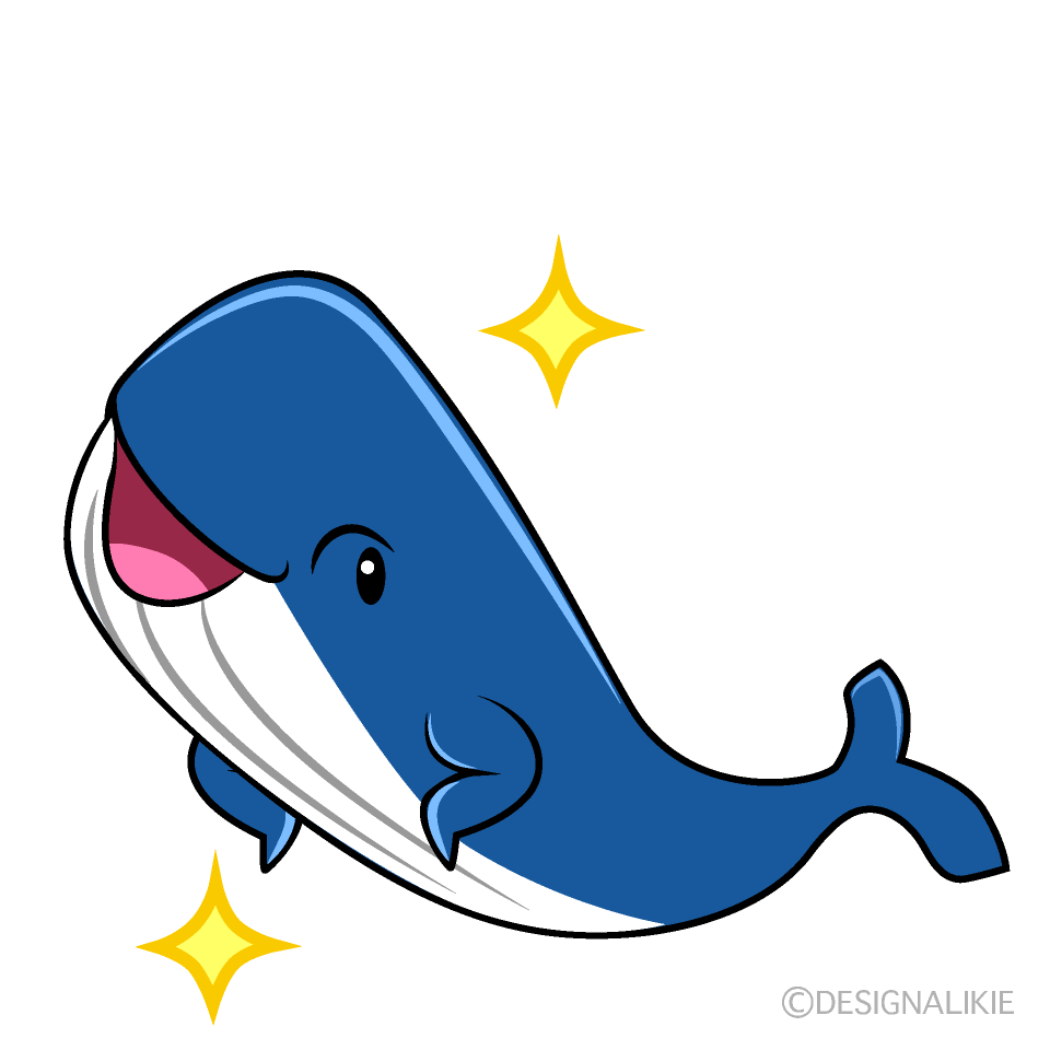 かわいい海のクジライラスト