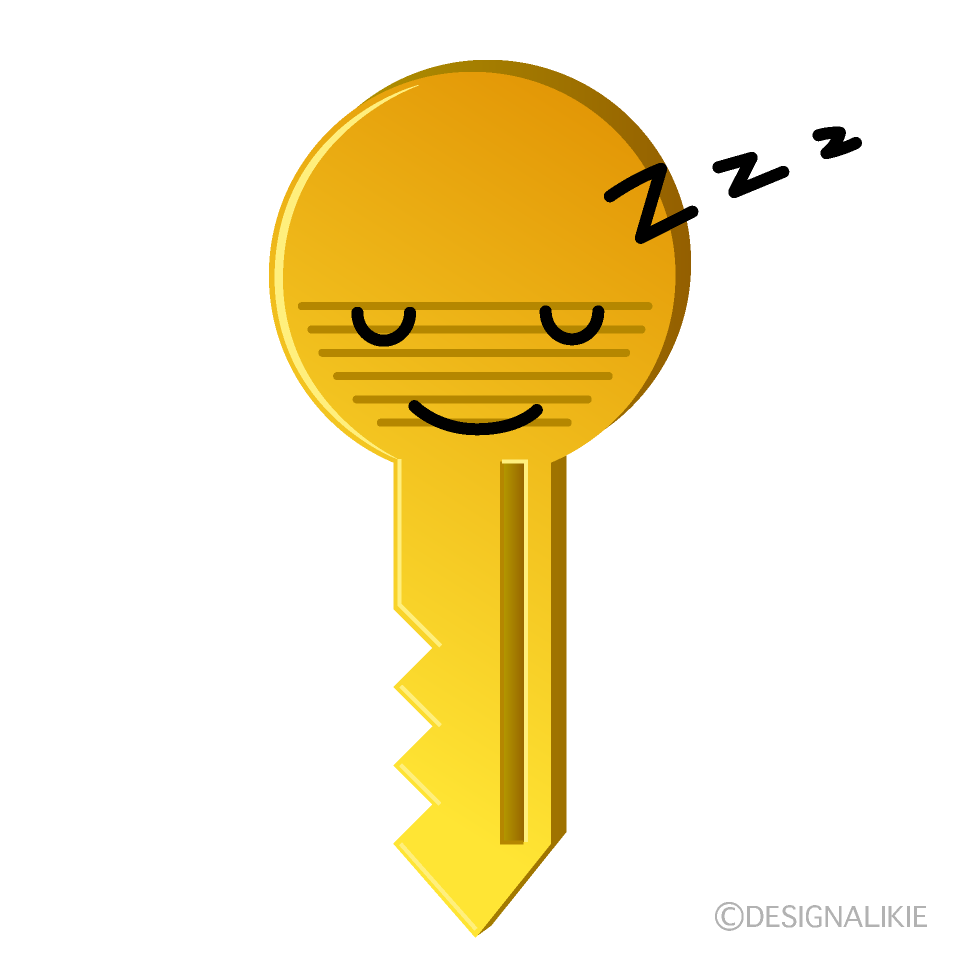かわいい寝る鍵のイラスト素材 Illustcute