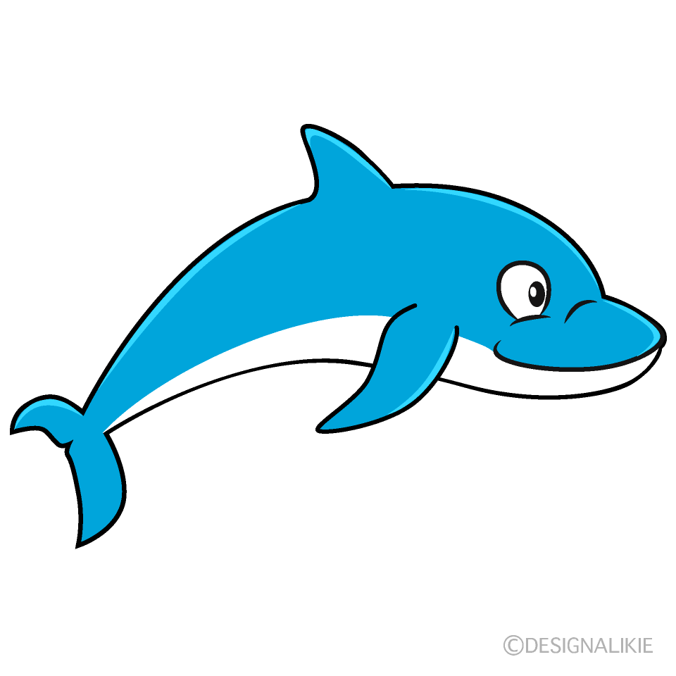 かわいい泳ぐイルカのイラスト素材 Illustcute