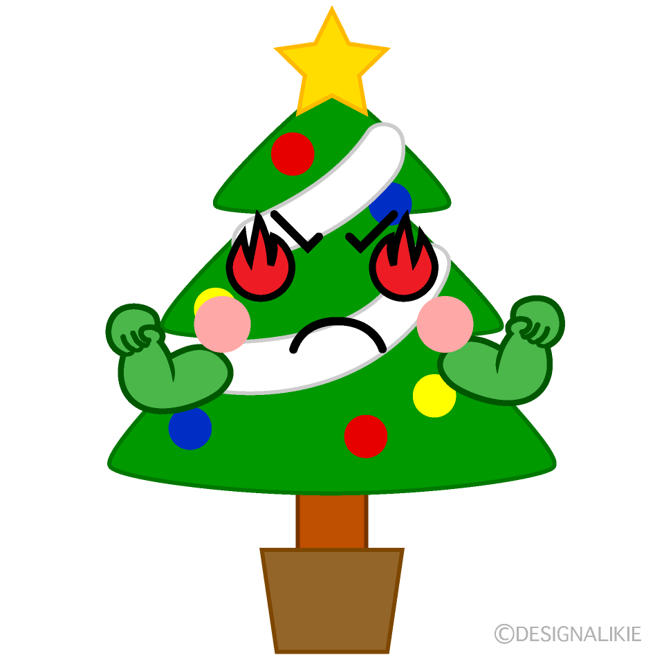 かわいい熱意のクリスマスツリーイラスト
