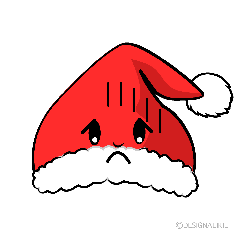 Cute Depressed Santa Hat Clipart