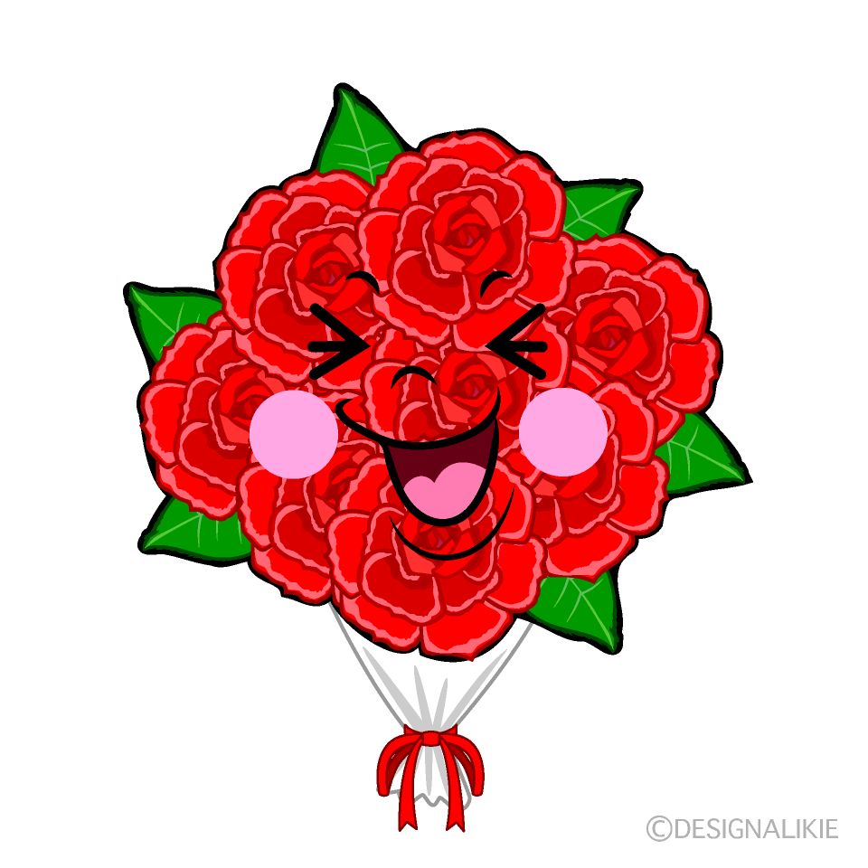 Cute Laughing Bouquet of Roses Clipart