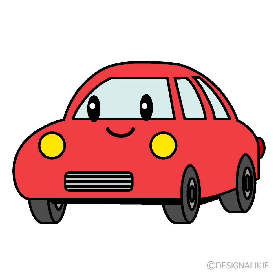 かわいい赤い車のイラスト素材｜IllustCute