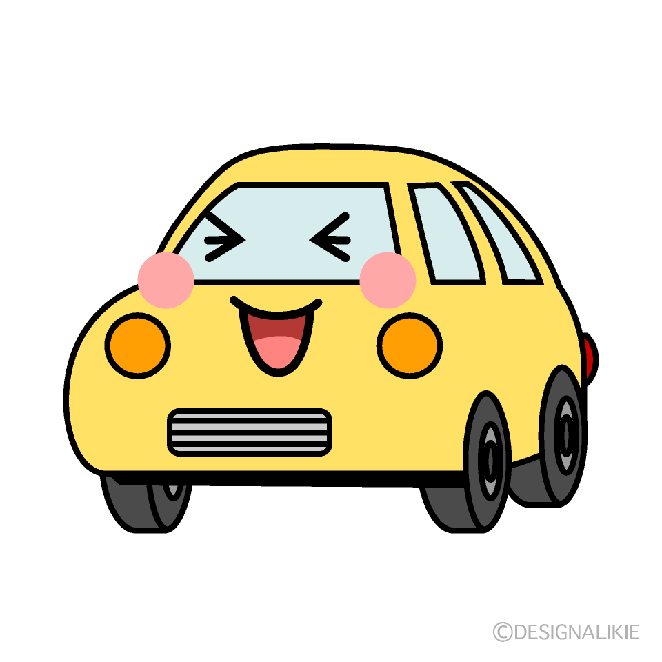 かわいい笑う軽自動車イラスト