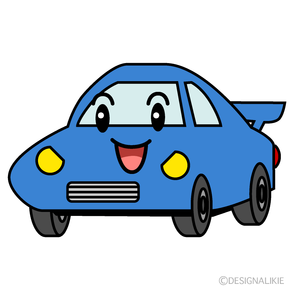 かわいい笑顔のスポーツカーのイラスト素材 Illustcute