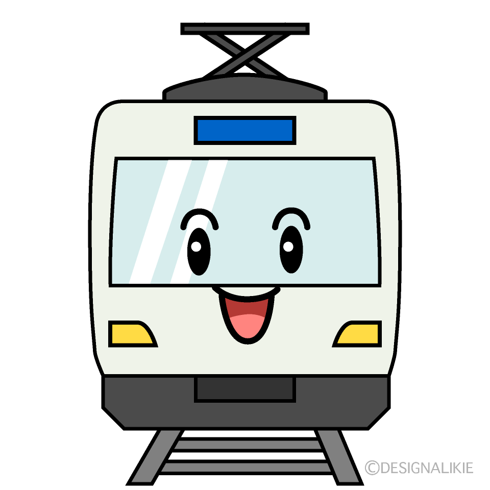 かわいい笑顔の電車のイラスト素材 Illustcute