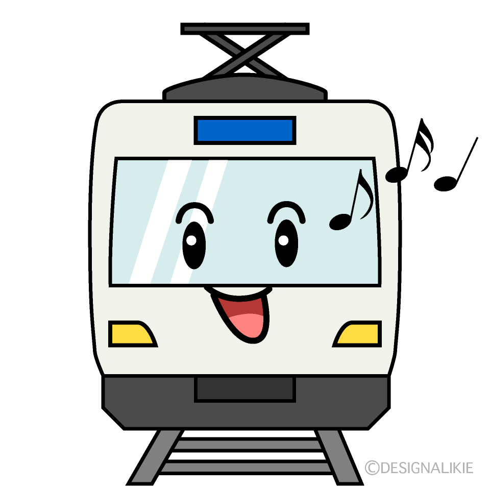 かわいい歌う電車のイラスト素材 Illustcute