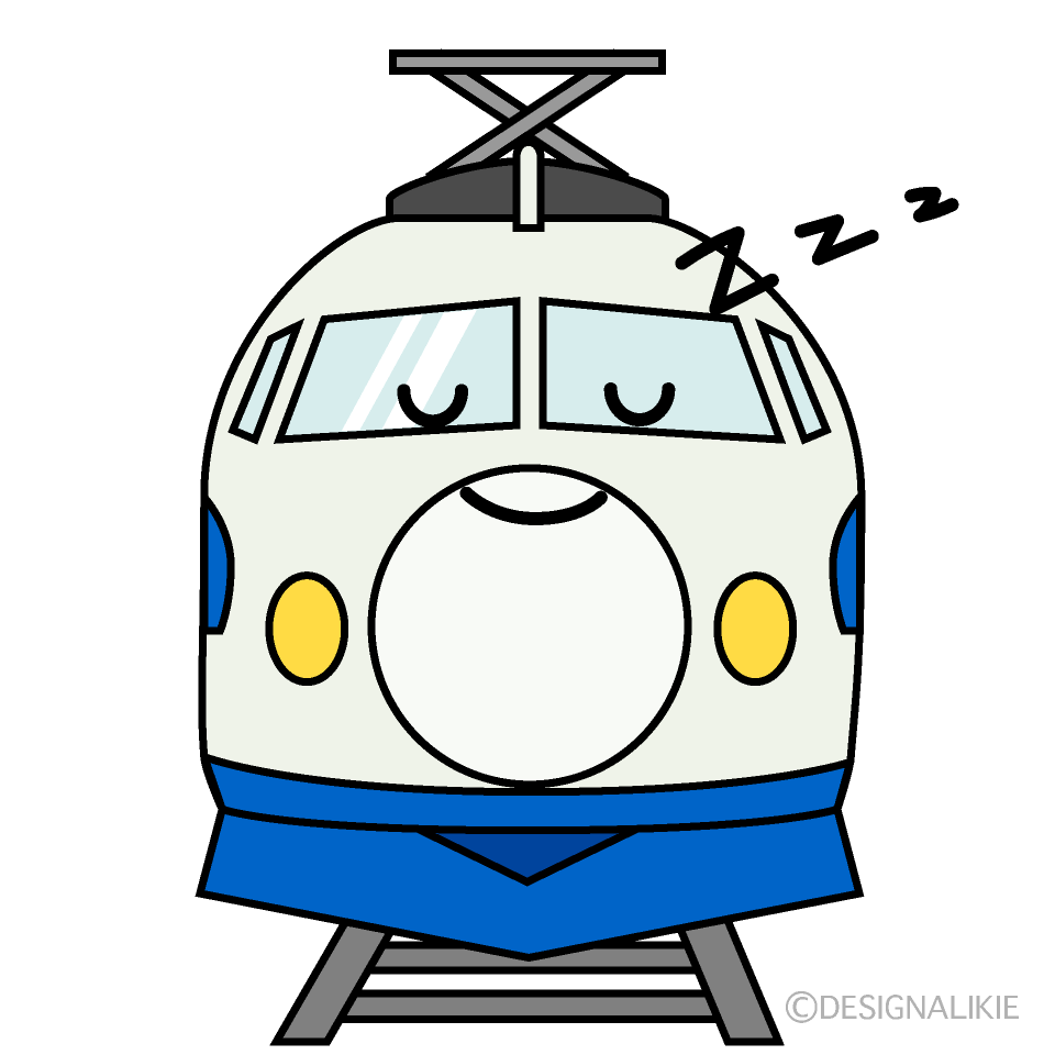 かわいい寝る新幹線こだまのイラスト素材 Illustcute