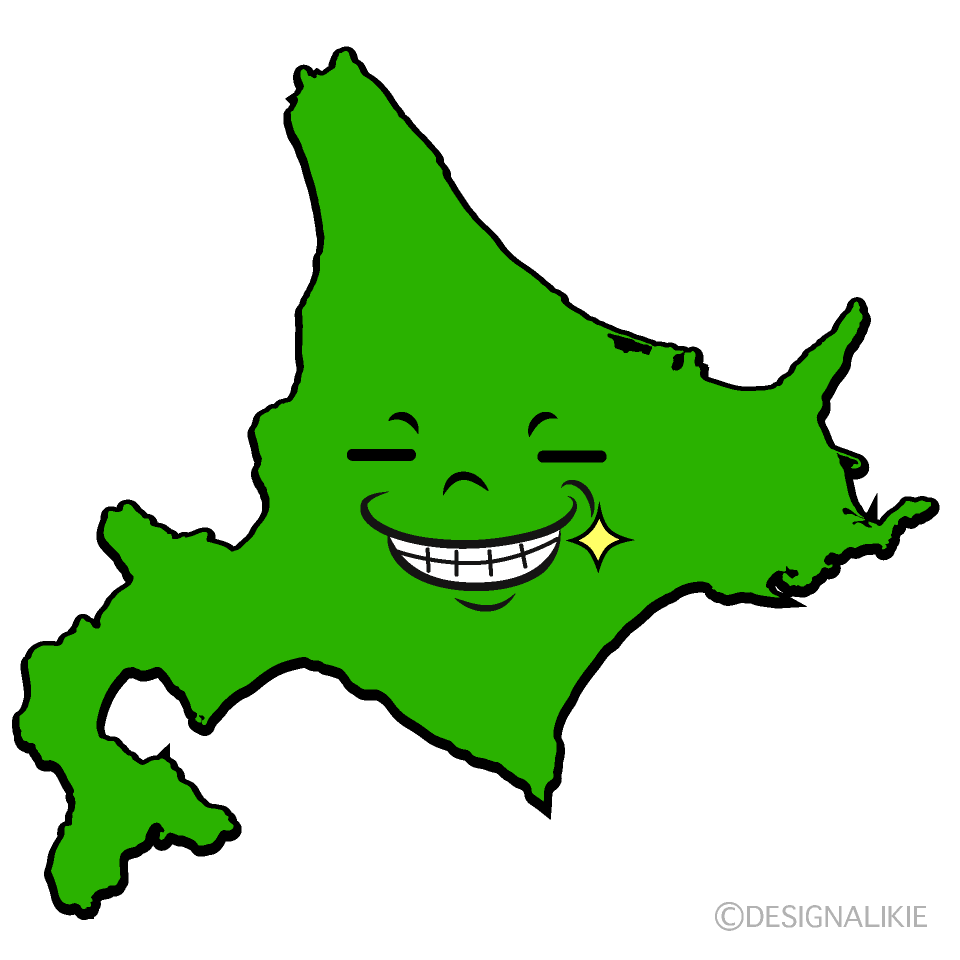 かわいいニヤリの北海道イラスト