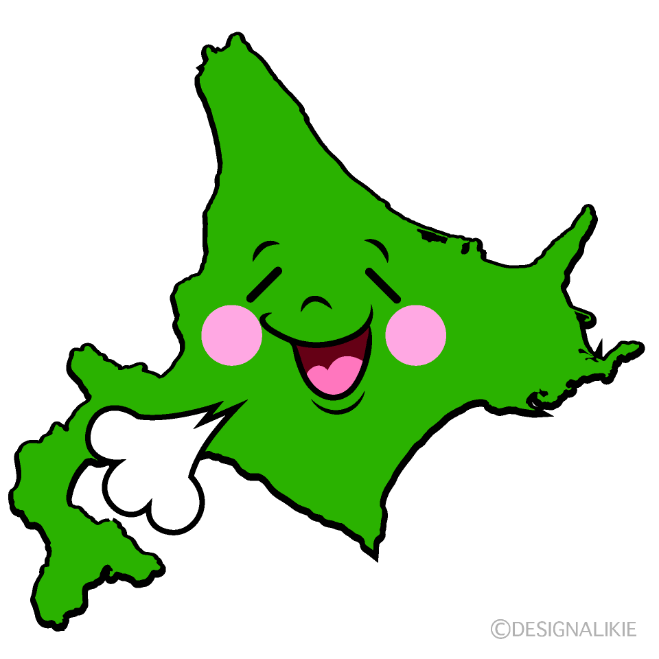 かわいいリラックスする北海道イラスト