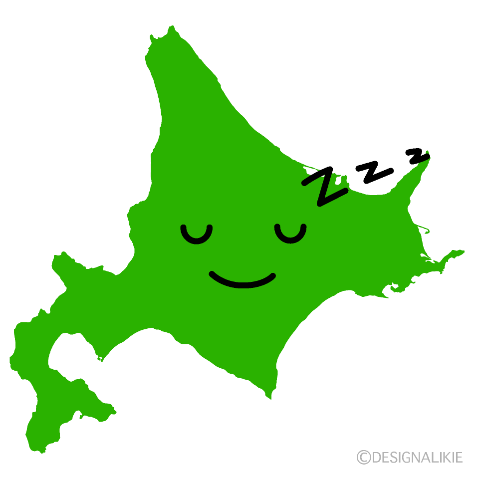 かわいい寝る北海道イラスト