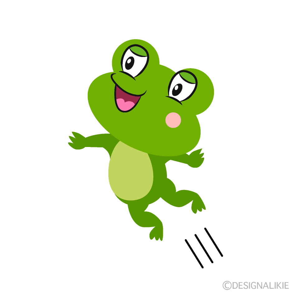 かわいいジャンプするカエルのイラスト素材 Illustcute