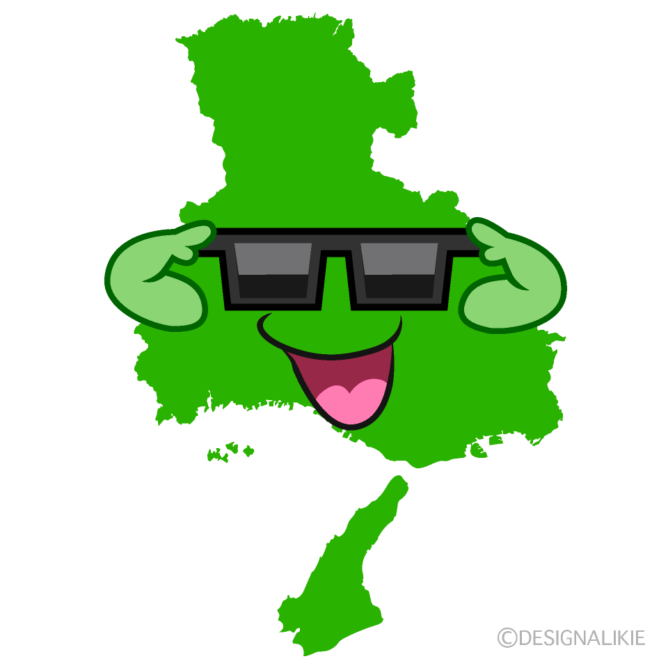 かわいいサングラスの兵庫県イラスト