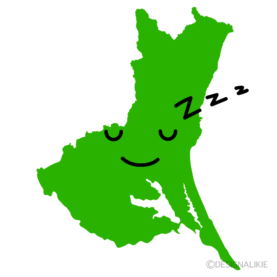 かわいい寝る茨城県のイラスト素材 Illustcute