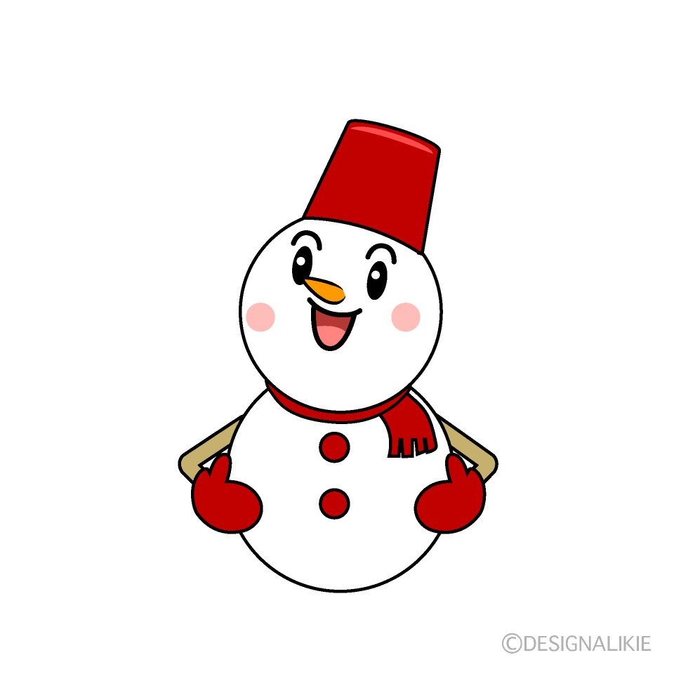 かわいい笑う雪だるまのイラスト素材 Illustcute
