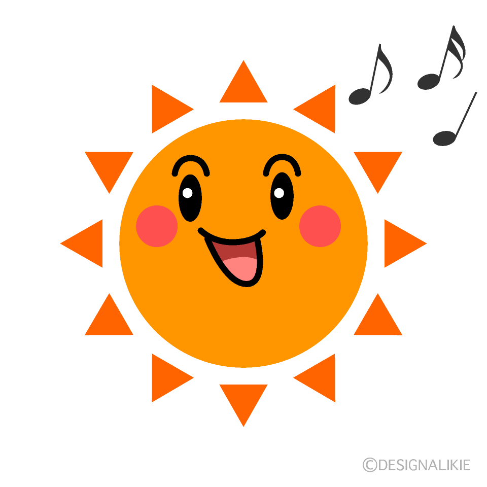 かわいい歌う太陽イラスト