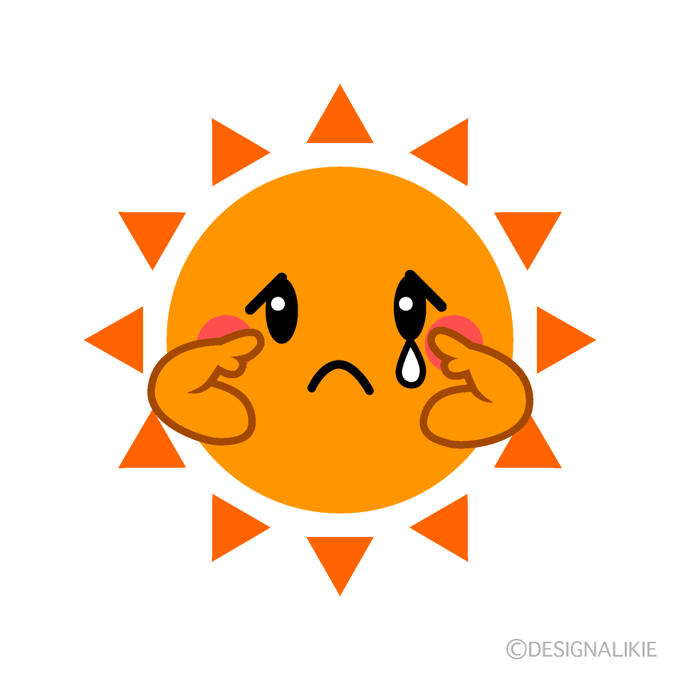 かわいい悲しい太陽イラスト