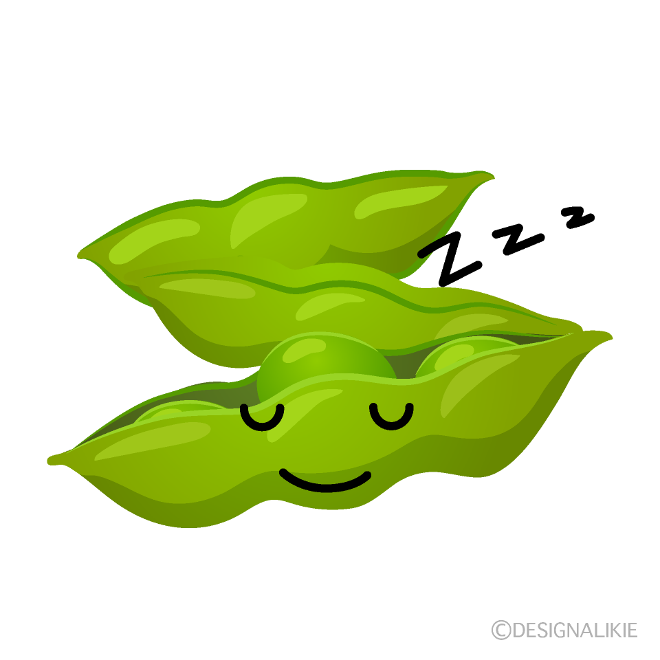 かわいい寝る枝豆イラスト