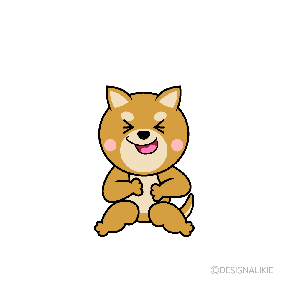 かわいい笑う柴犬のイラスト素材 Illustcute