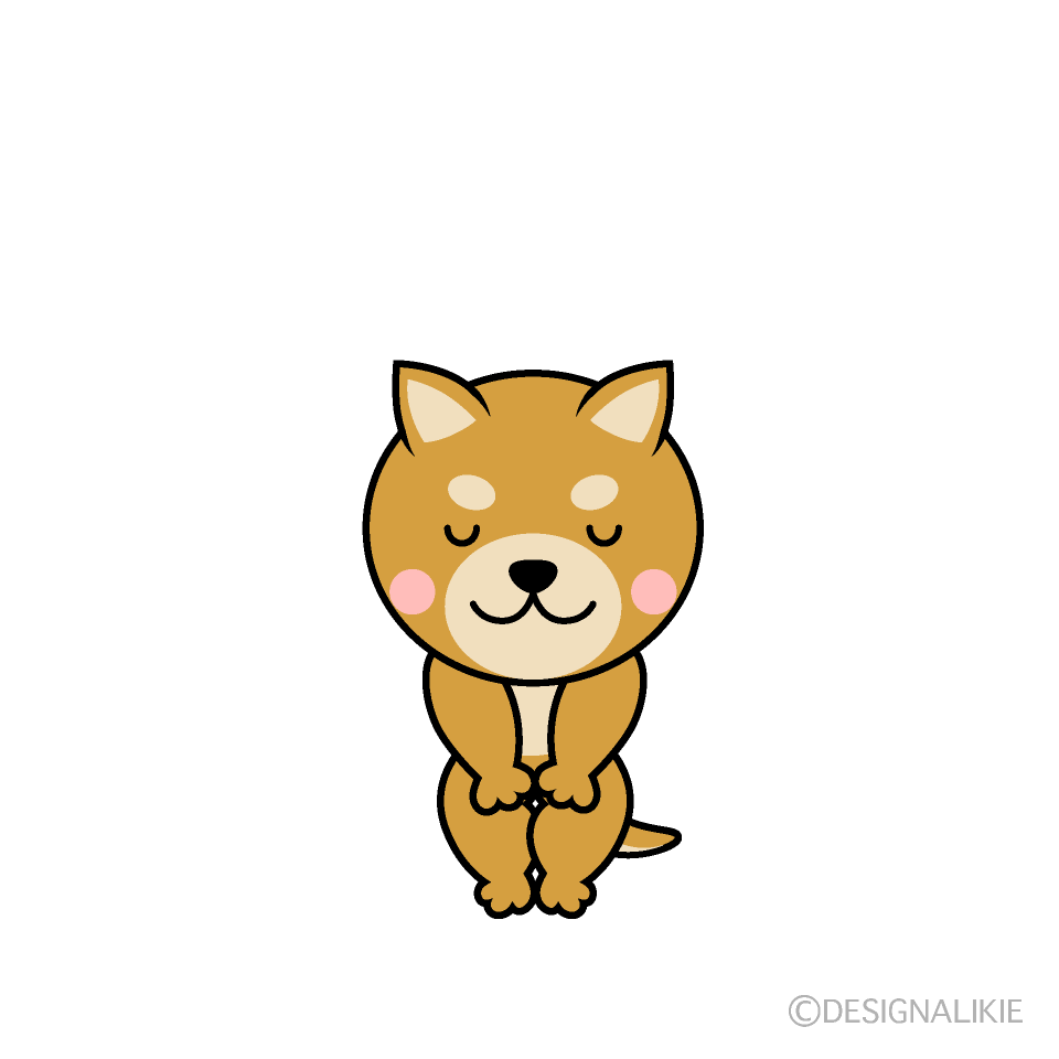 かわいいお辞儀する柴犬イラスト