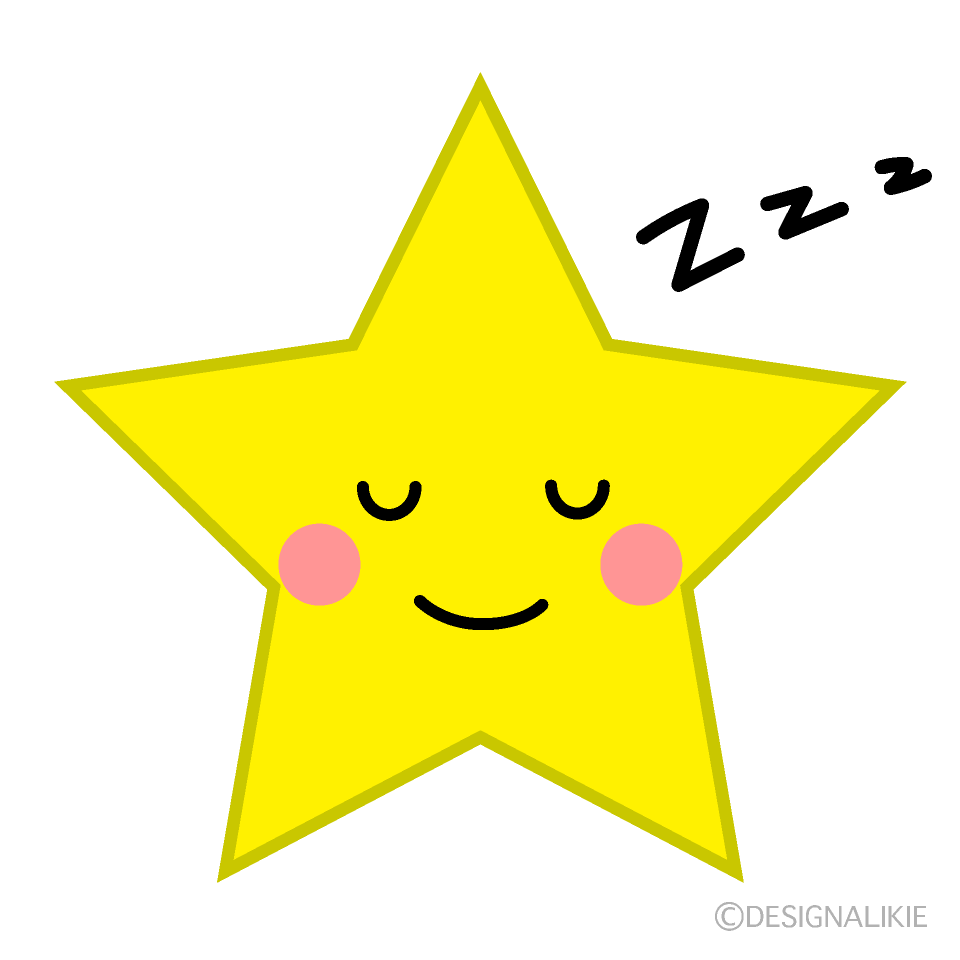 かわいい寝る星のイラスト素材 Illustcute