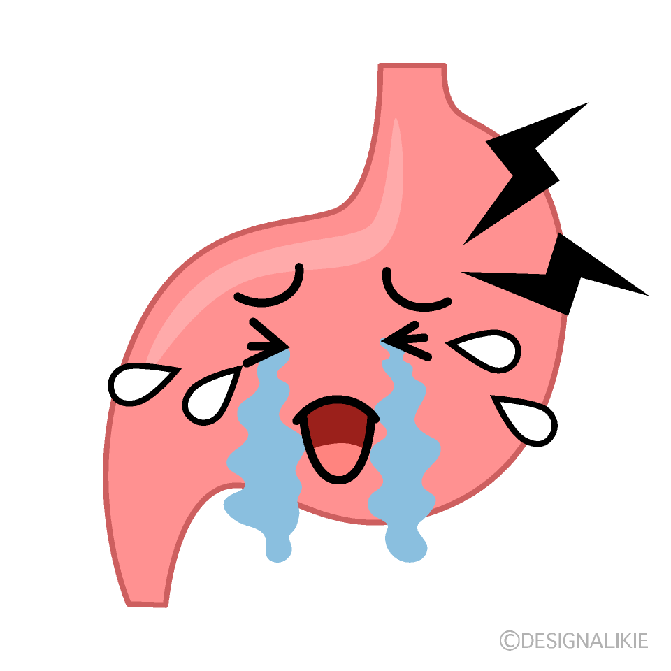 かわいい泣く胃のイラスト素材 Illustcute