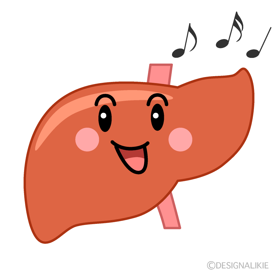かわいい歌う肝臓のイラスト素材 Illustcute