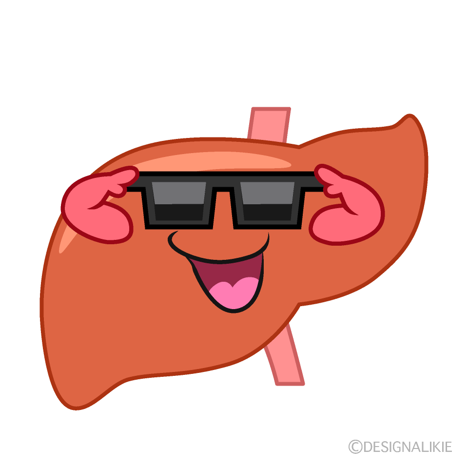 かわいいサングラスの肝臓イラスト