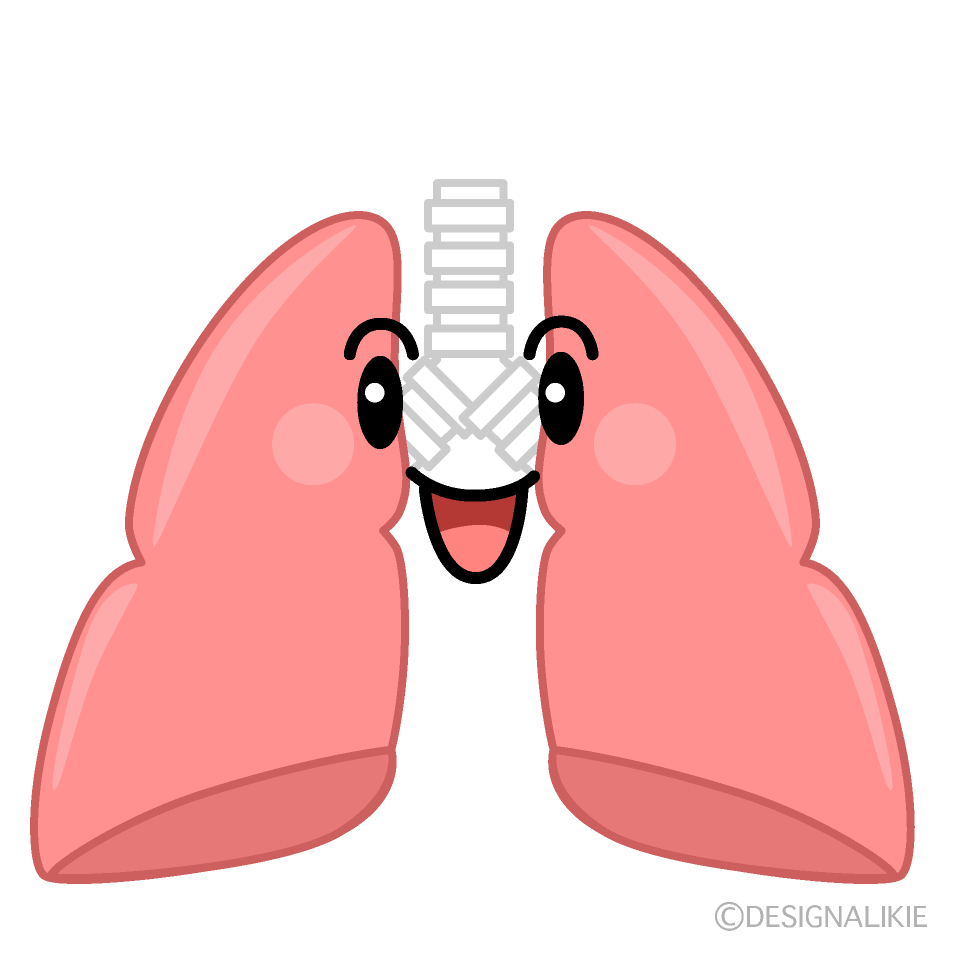かわいい笑顔の肺イラスト