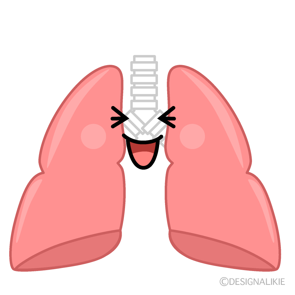 かわいい笑う肺イラスト