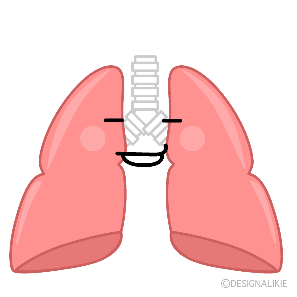 かわいいニヤリの肺イラスト