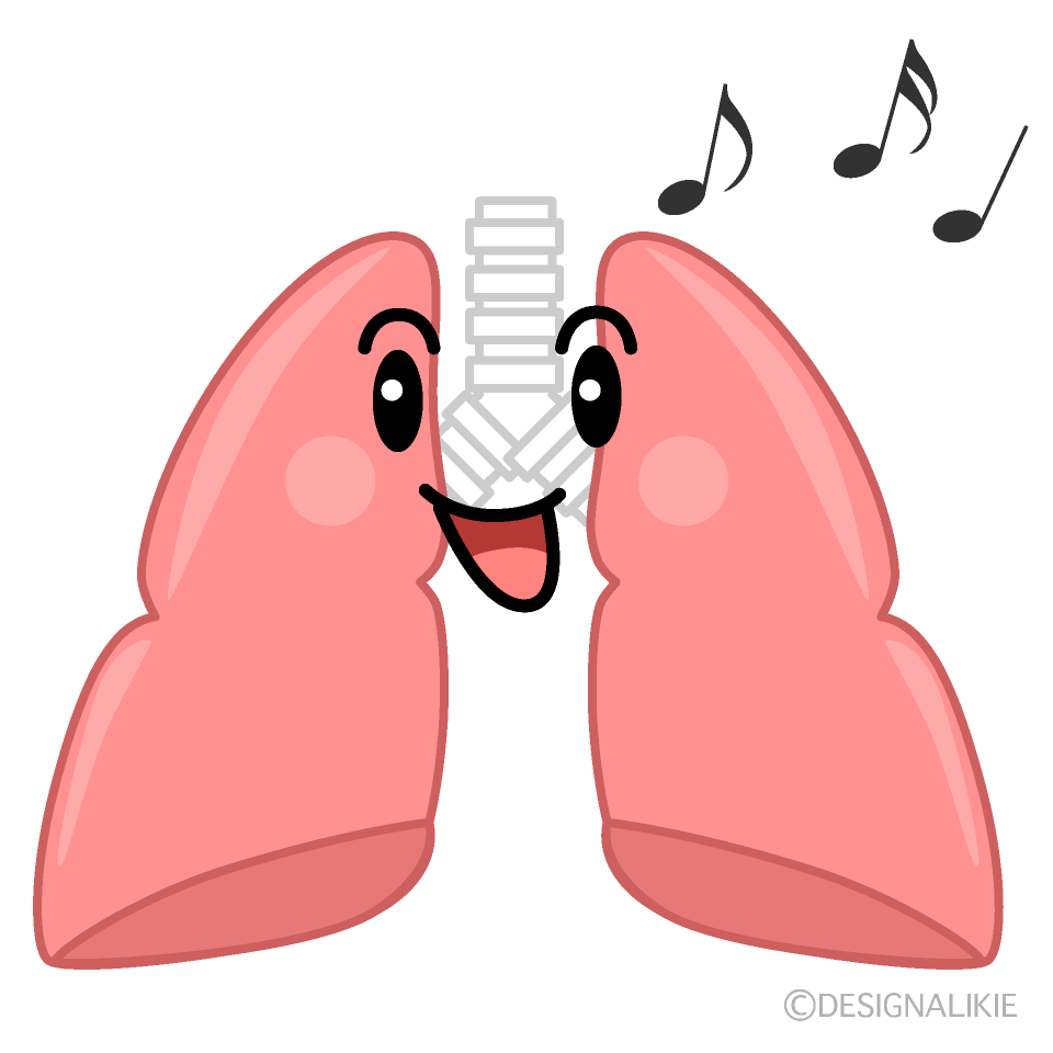 かわいい歌う肺イラスト